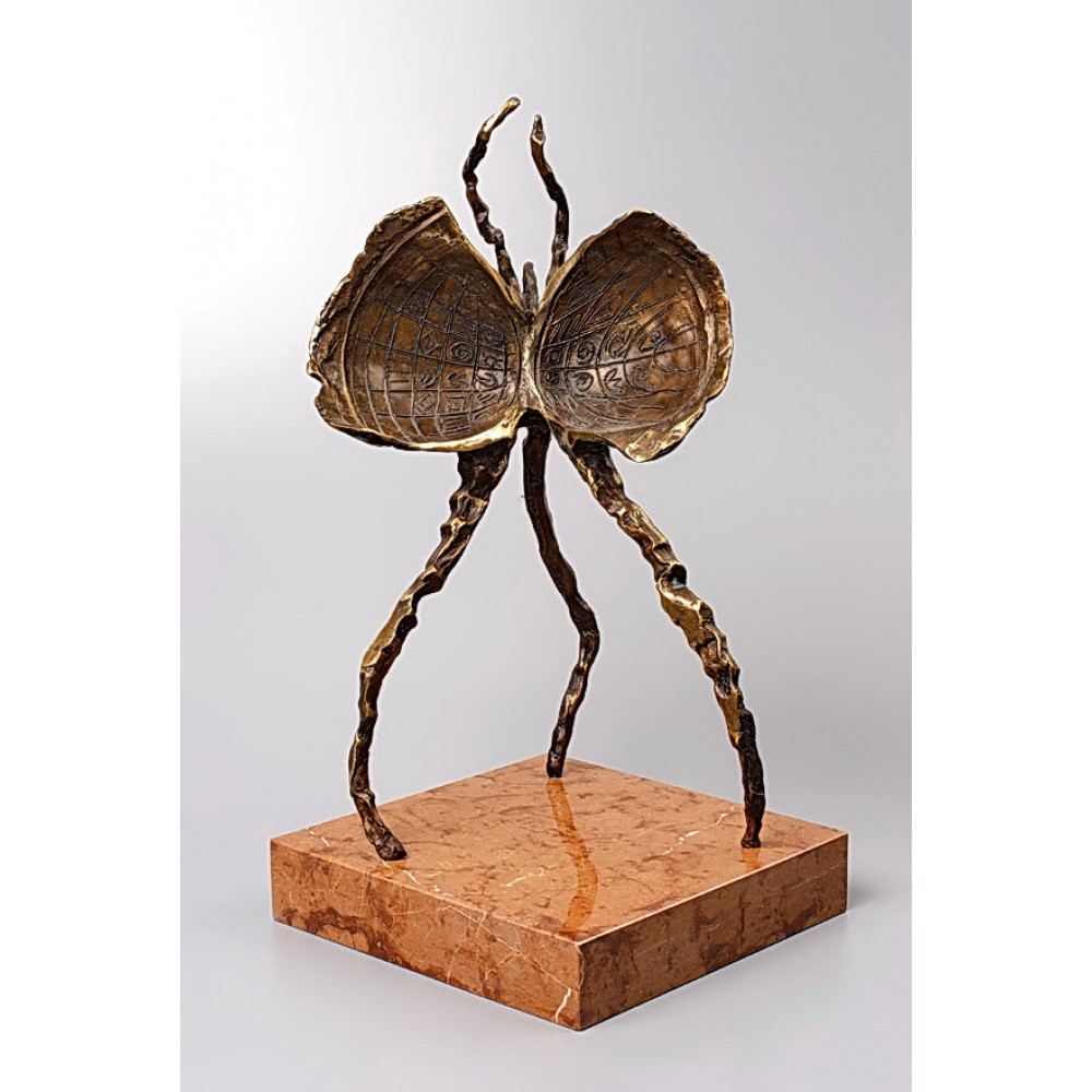 Fluture - sculptură în bronz, artist Liviu Bumbu